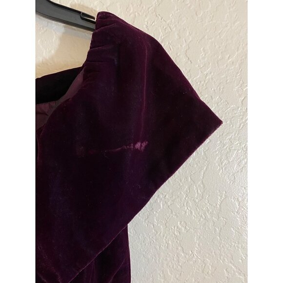 Vintage Renesciance Alfred Angelo Purple Velvet Dress - 13/14 - Picture 3 of 16